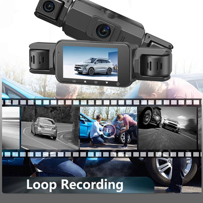 Compact wireless car camera for discreet front and rear auto surveillance with night vision.