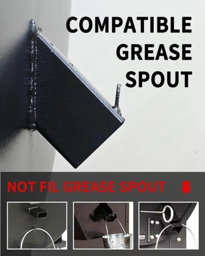 Durable BBQ grill grease collector pan with secure lid. Essential smoker accessory for easy outdoor cooking cleanup.