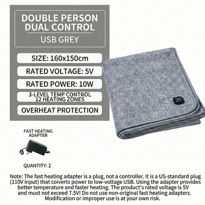 Cozy home comfort with a 3-zone USB rapid-heating electric blanket, winter essential.