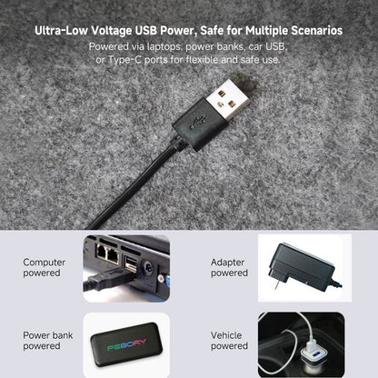 Heated throw blanket, USB enabled, offering rapid 3-zone warmth for ultimate relaxation.