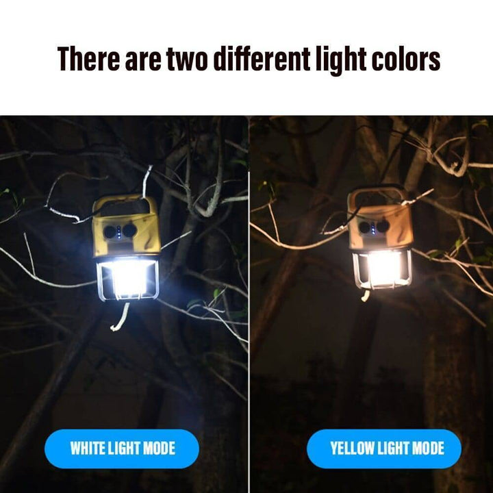 Emergency LED lantern with USB charging, bright portable light for camping or power outages
