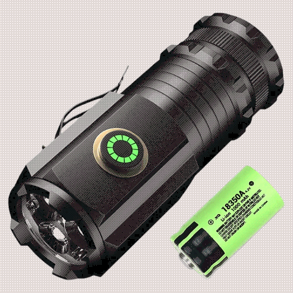 USB rechargeable LED flashlight with magnetic base, ideal for camping and outdoor lighting