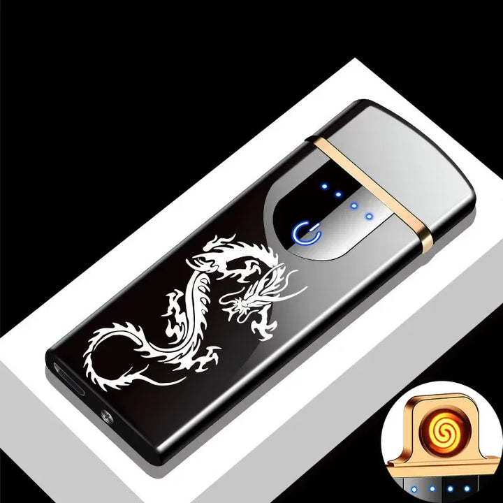 Dual arc plasma lighter, USB rechargeable, windproof, safe & easy to use gadget.