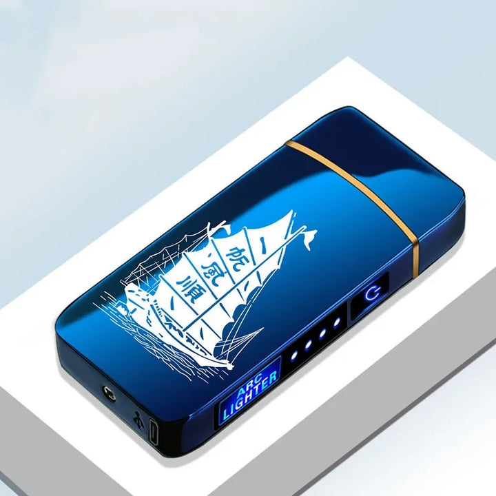 Premium metal USB rechargeable plasma lighter, windproof, modern gadget, durable.
