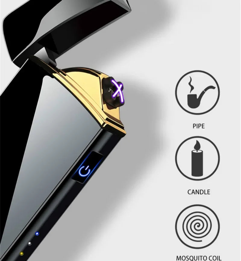 Modern USB plasma lighter, eco-friendly, windproof arc for candles & cigars.