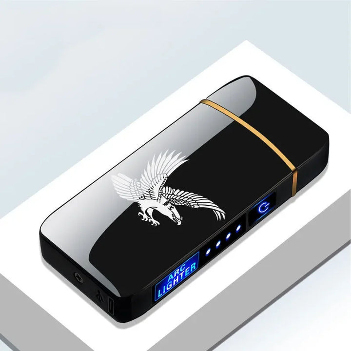 Metal arc lighter, USB rechargeable, windproof, flameless, perfect for candles.