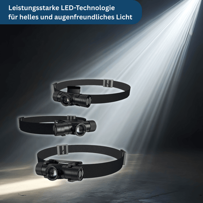 Rechargeable LED headlamp, perfect for camping, hiking, and caving
