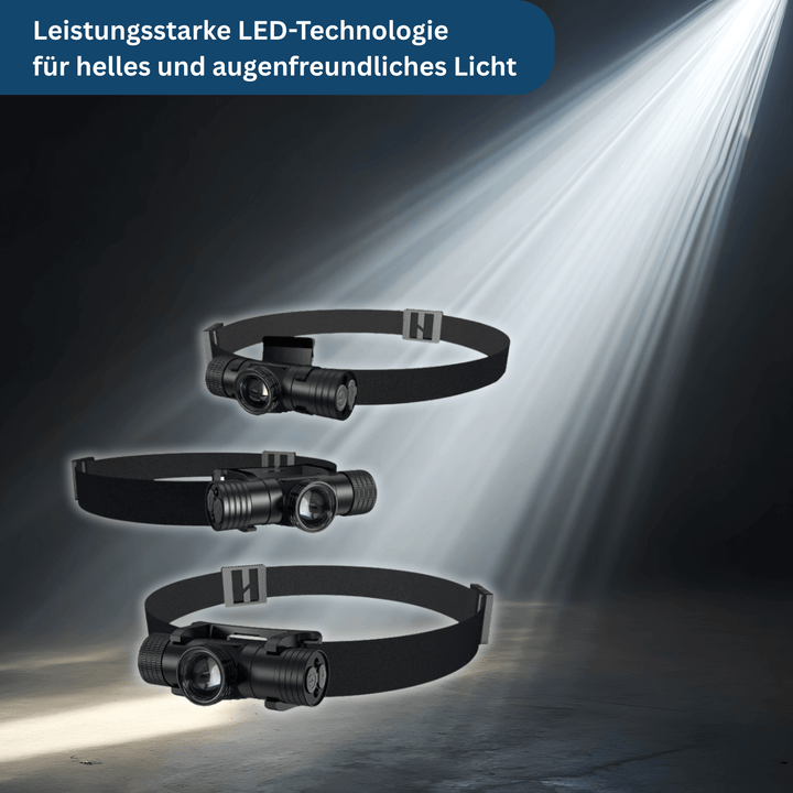 Rechargeable LED headlamp, perfect for camping, hiking, and caving