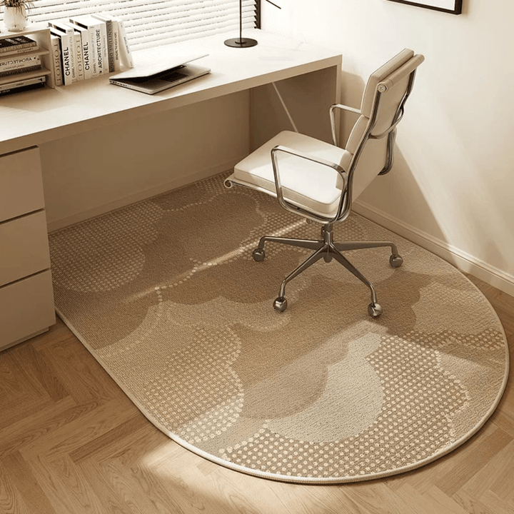 Ergonomic velour chair mat for office & desk chairs, ensuring smooth movement & protecting floors in home offices.