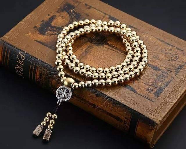 Portable 10mm Buddha Beads EDC Chain, lightweight and easy to carry for camping and hiking.