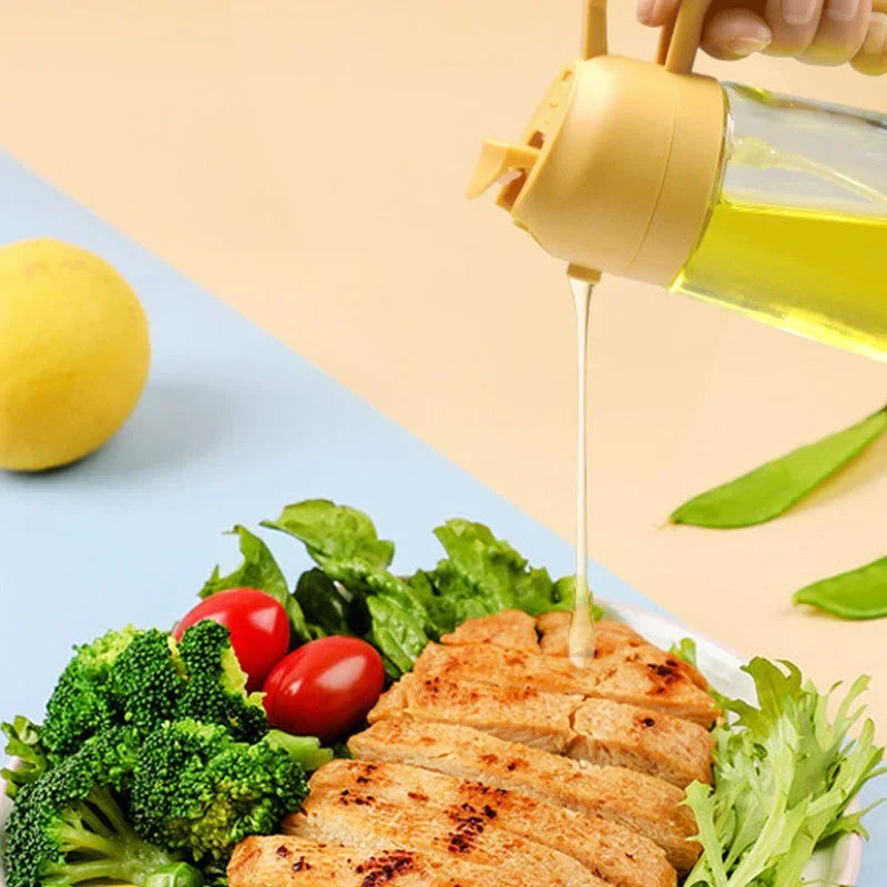 Refillable glass oil sprayer for cooking, baking, air frying. Fine mist cooking spray for healthy kitchen use.