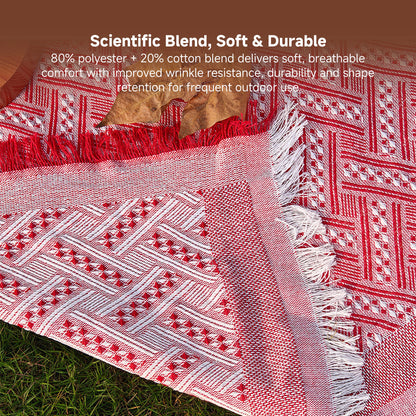 Moisture resistant checkered picnic blanket for outdoor camping and home decor