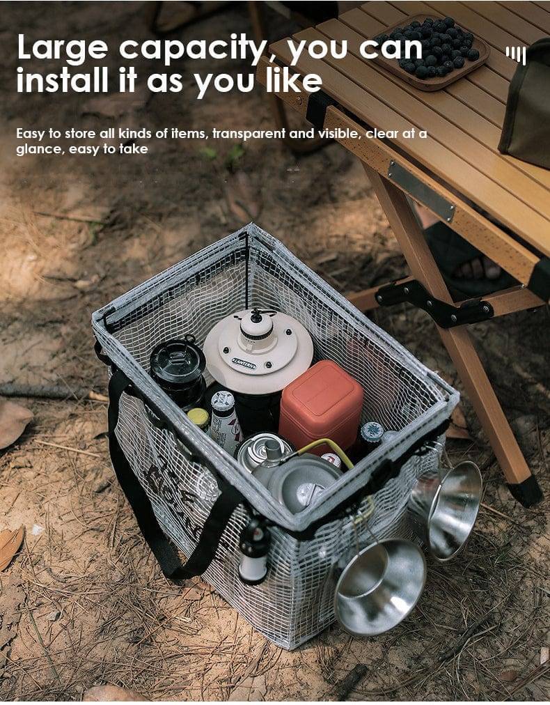Collapsible camp storage solution, an essential for organized outdoor enthusiasts