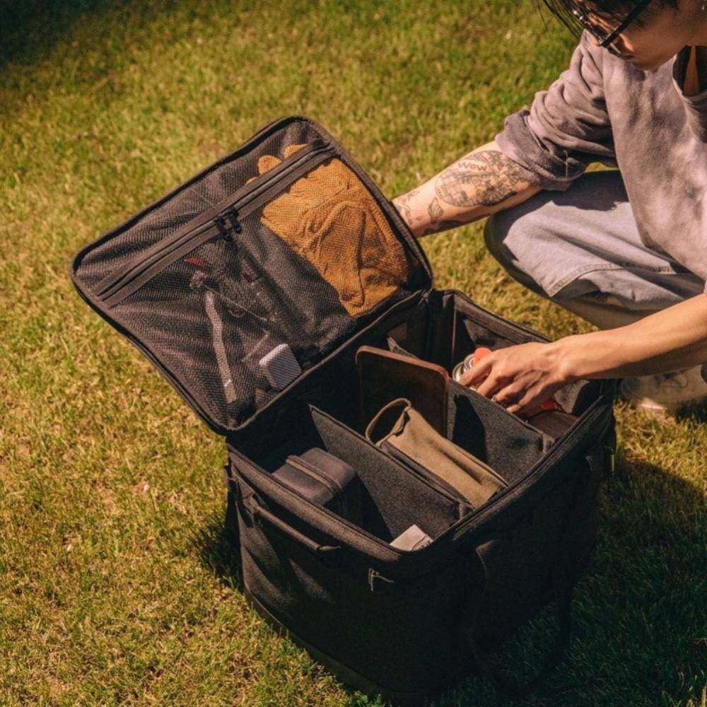 Outdoor storage solution: collapsible camping gear bag made with heavy-duty material