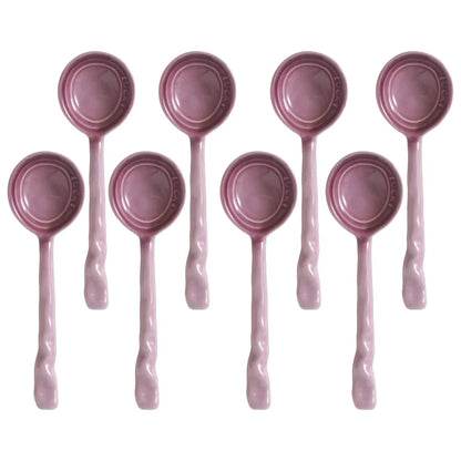 Gift-ready 8-piece vibrant ceramic serving spoons for kitchen and dining elegance.