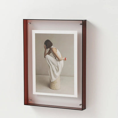Decorative vibrant acrylic photo frame, colorful modern art for wall hanging or desk.