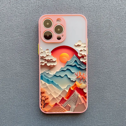 Shockproof women's Dreamscape 3D iPhone case. Unique, vibrant design for phone protection.