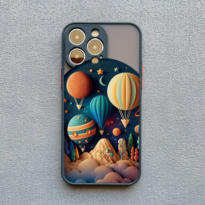 Stylish women's Dreamscape iPhone cover with 3D design. Vibrant, protective, and colorful accessory.