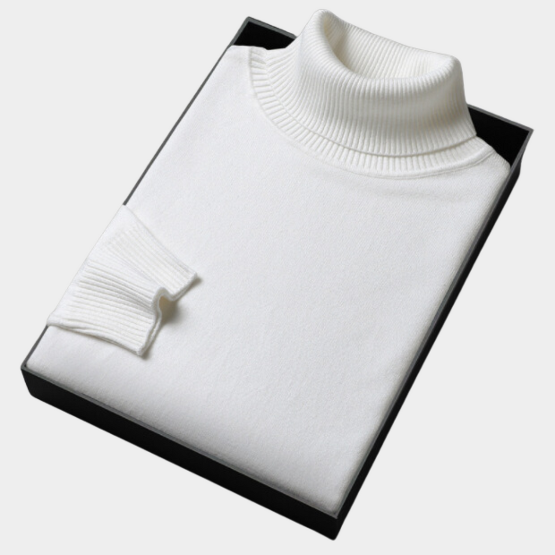 Bold color men's turtleneck sweater, a vibrant and stylish slim fit top for modern men. Ideal for winter layering.