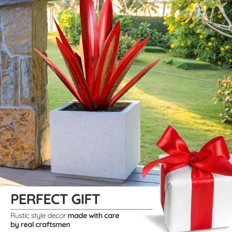 Zero-maintenance metal agave decorative plant, a vibrant outdoor garden decor & weather-resistant yard art.