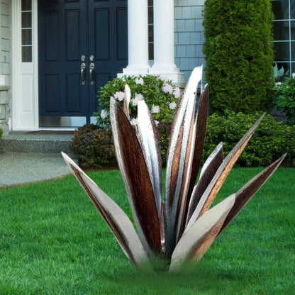 Elegant metal agave decorative plant, vibrant outdoor home decor & weather-resistant garden accent sculpture.