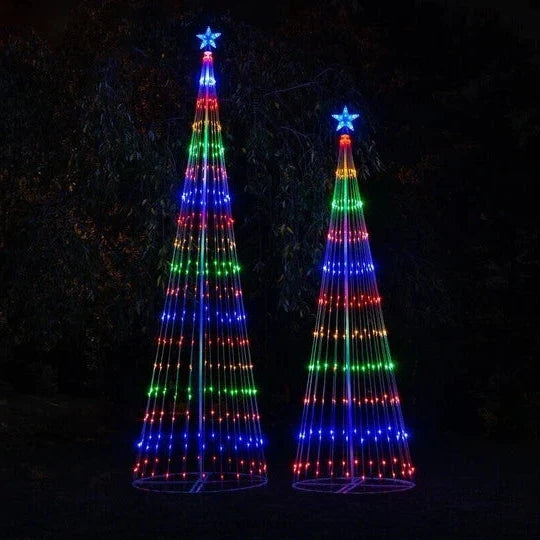 Waterproof multicolor LED animated outdoor Christmas tree lightshow, creating a dazzling display.