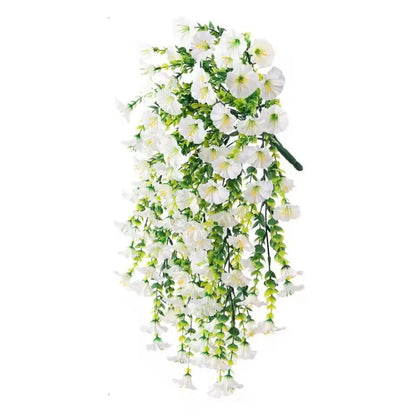 Beautiful artificial morning glory vines for wedding decor, home decor, or vibrant patio & balcony plant display.
