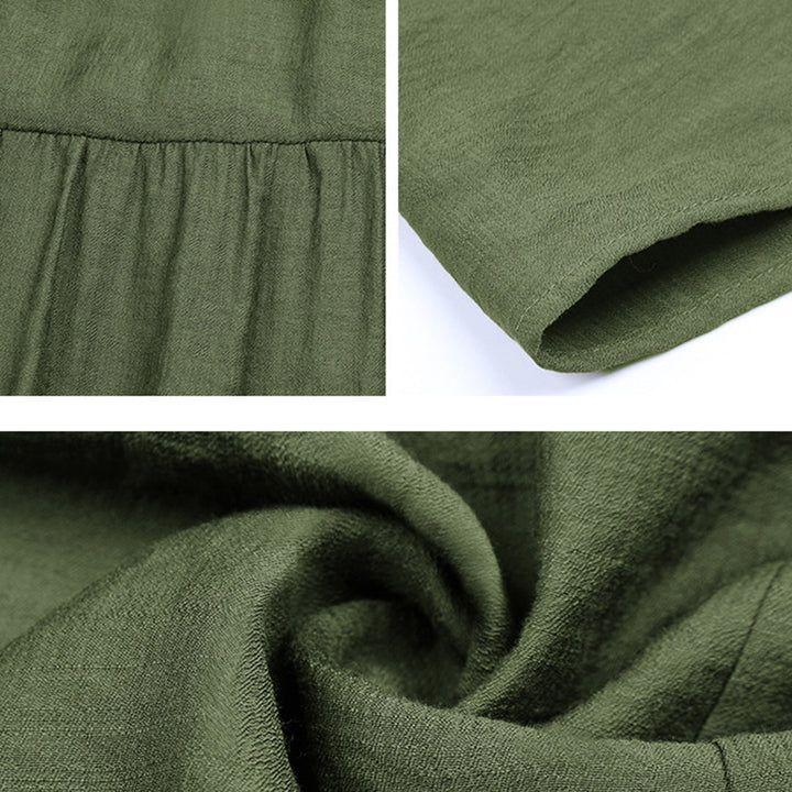 Comfortable women's vibrant summer dress, flowy and loose fit, great for beach wear.