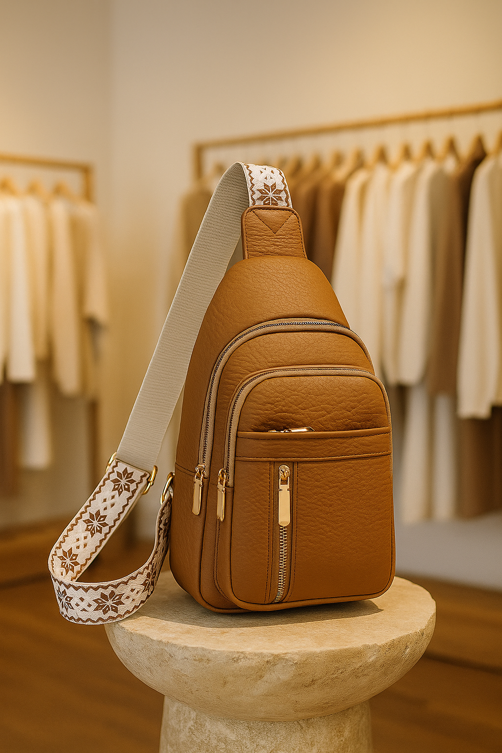 Vintage leather crossbody bag for women, perfect everyday carry. Classic style.