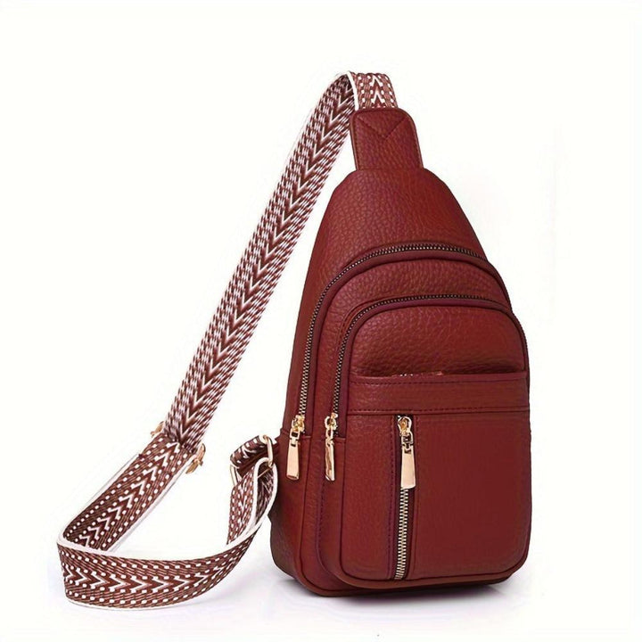 Khaki vintage leather crossbody bag, women's durable shoulder accessory.