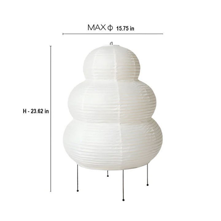 SereneAura Japanese rice paper floor lamp for gentle, ambient lighting; perfect Wabi-Sabi home decor.