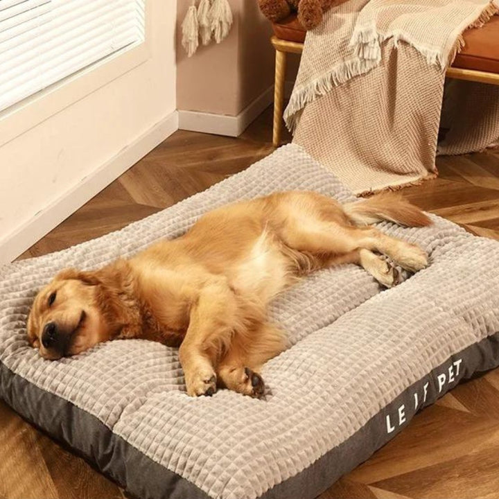 Luxurious fleece pet bed providing warm, comfortable rest for dogs & cats. Soft cushion, washable design.