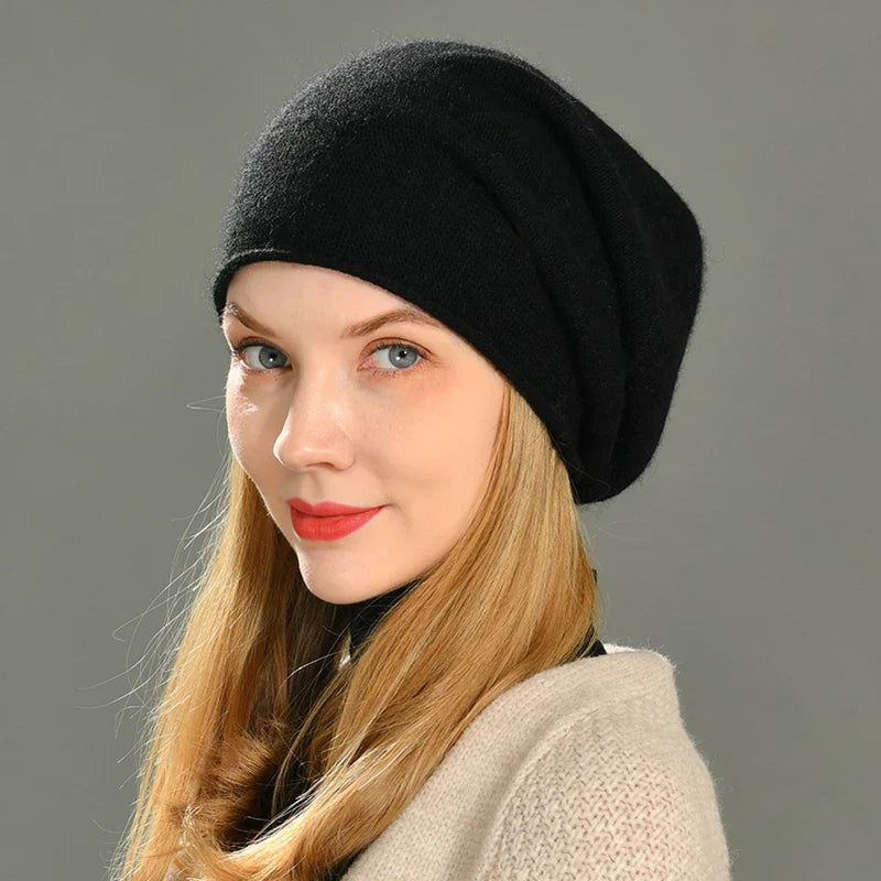 Soft beige knit beanie hat, a warm unisex accessory for crisp fall days & chilly winter adventures. Cozy headwear.