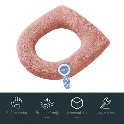 Reusable toilet seat cushion, provides warmth & softness, hygienic solution for cold seats.