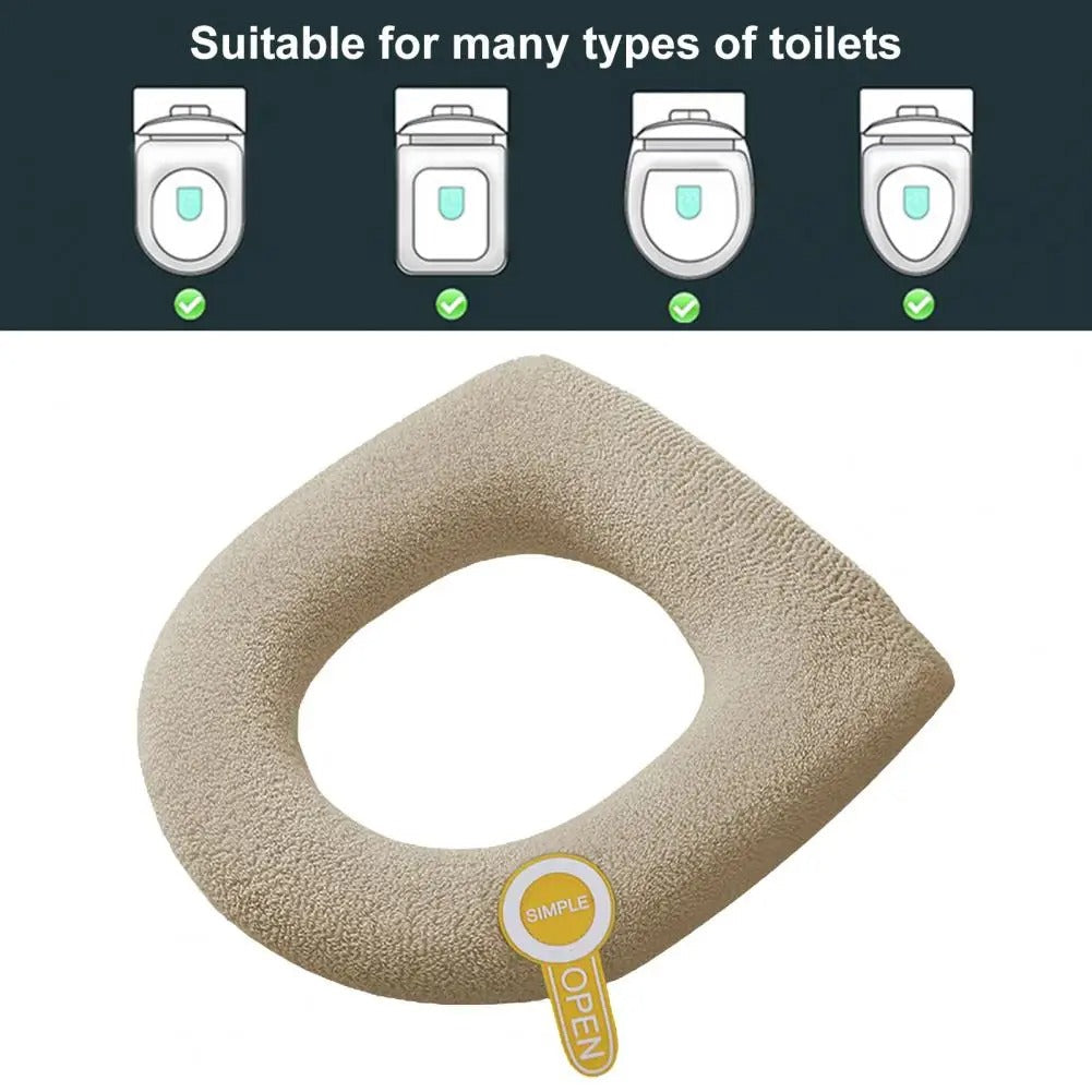 Comfortable toilet seat warmer cushion, soft polyester, easy to install for ultimate bathroom luxury.