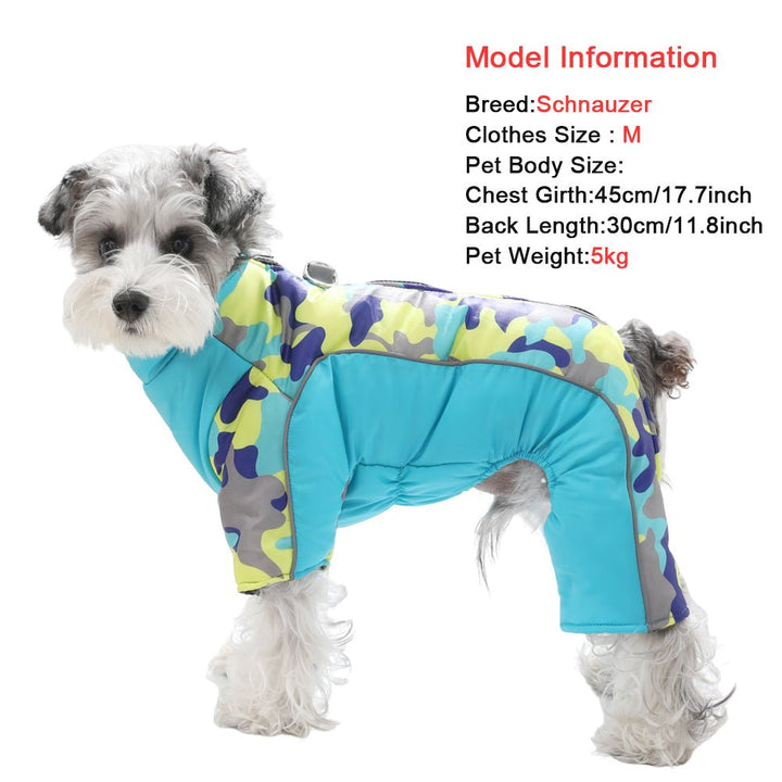 Reflective dog clothing, waterproof & warm, essential for safe winter walks.