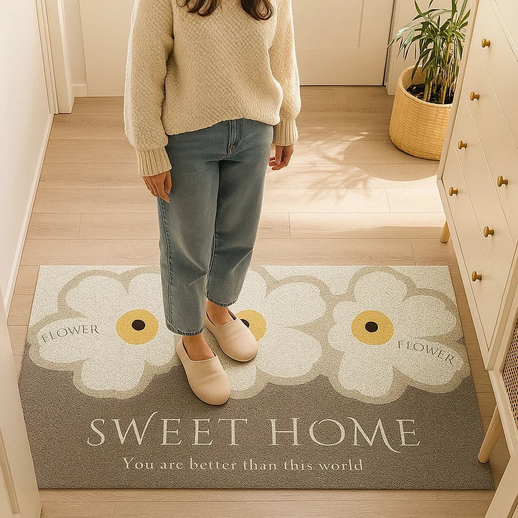 Easy-clean washable doormat for entryways. Non-slip indoor/outdoor mat offers durable floor protection & modern style.
