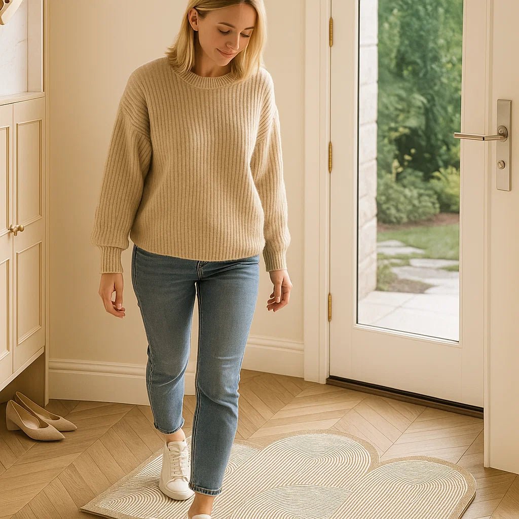 Secure non-slip entryway doormat. Washable indoor/outdoor mat ensures floor protection & adds modern home decor.