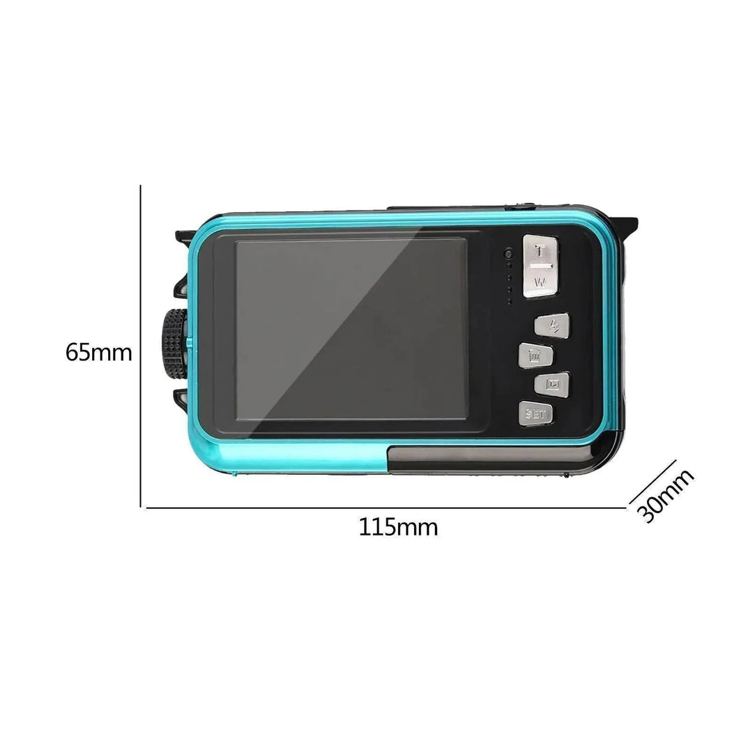 Black waterproof action camcorder, 1080P high-definition for underwater and outdoor use