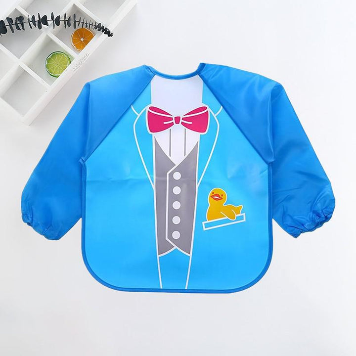 Innovative waterproof long-sleeve bib for babies, ideal for spoon-feeding & self-feeding.
