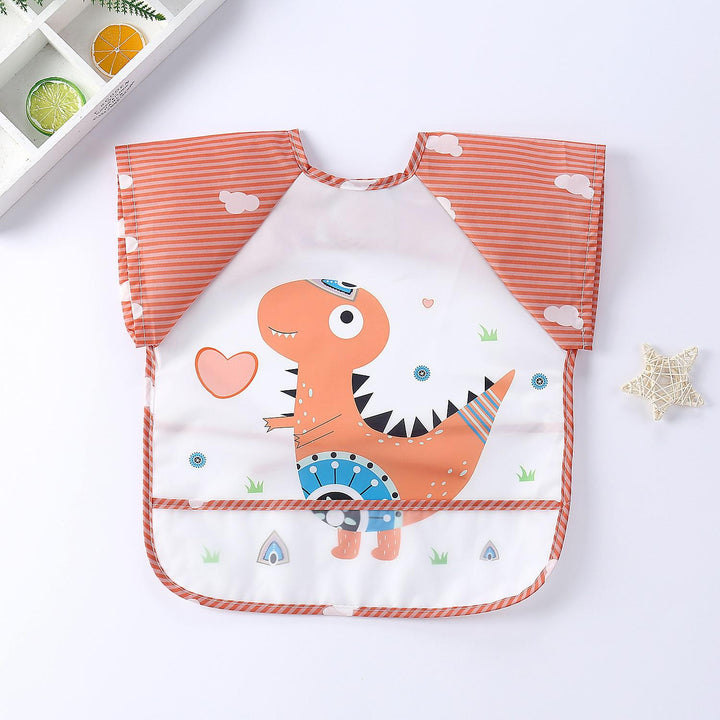 Toddler's waterproof long-sleeve bib, ensuring full protection during feeding and arts.