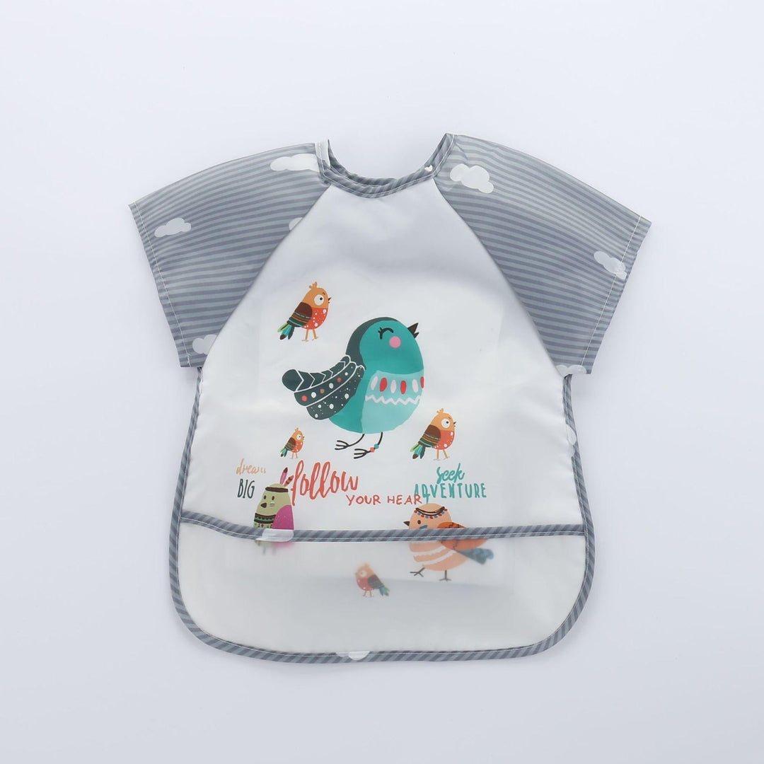 Kids apparel: waterproof long-sleeve feeding bib, perfect for messy eaters & easy care.