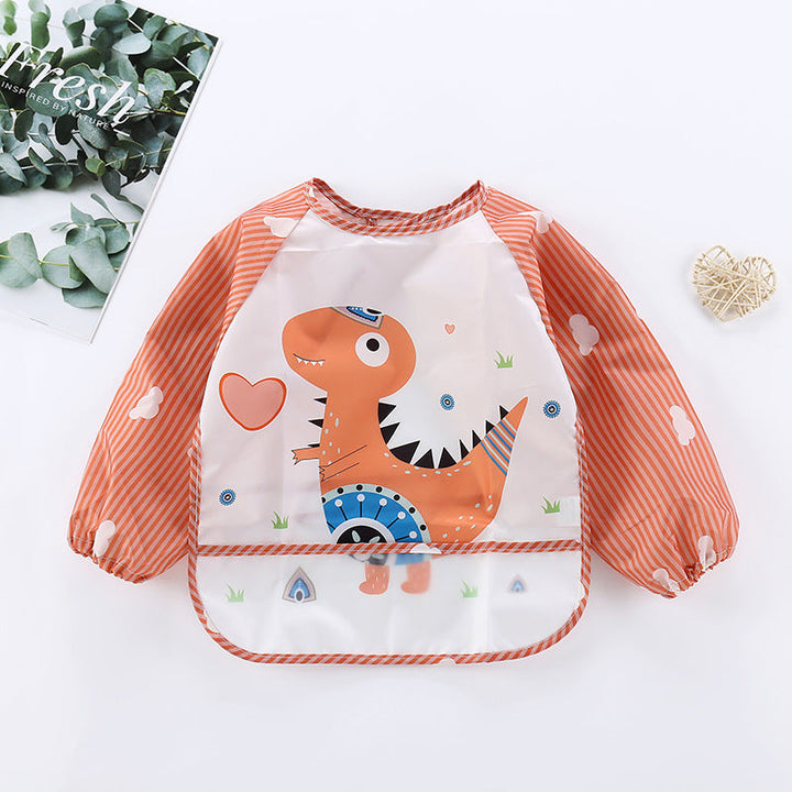 Ultra-soft waterproof long-sleeve baby bib, designed for maximum comfort during meals.