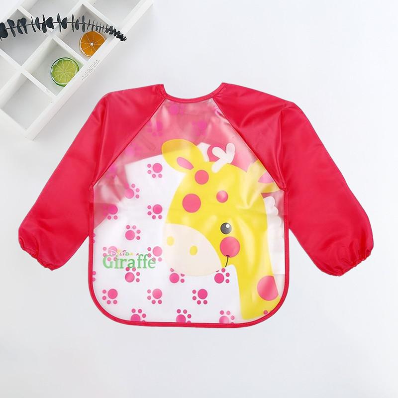 Soft waterproof long-sleeve baby bib for comfortable, mess-free feeding experiences.