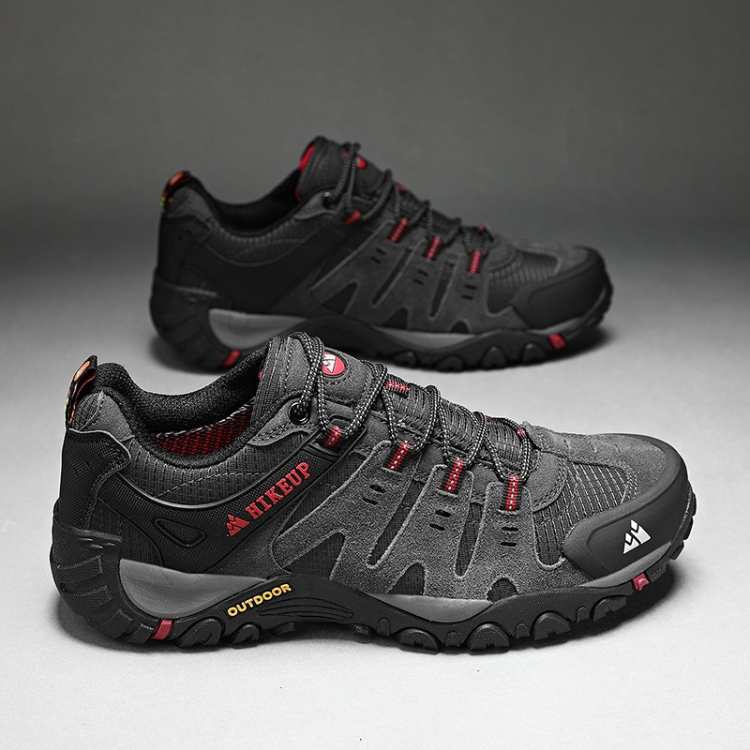 Pair of robust waterproof hiking shoes, designed for comfortable and secure outdoor trekking