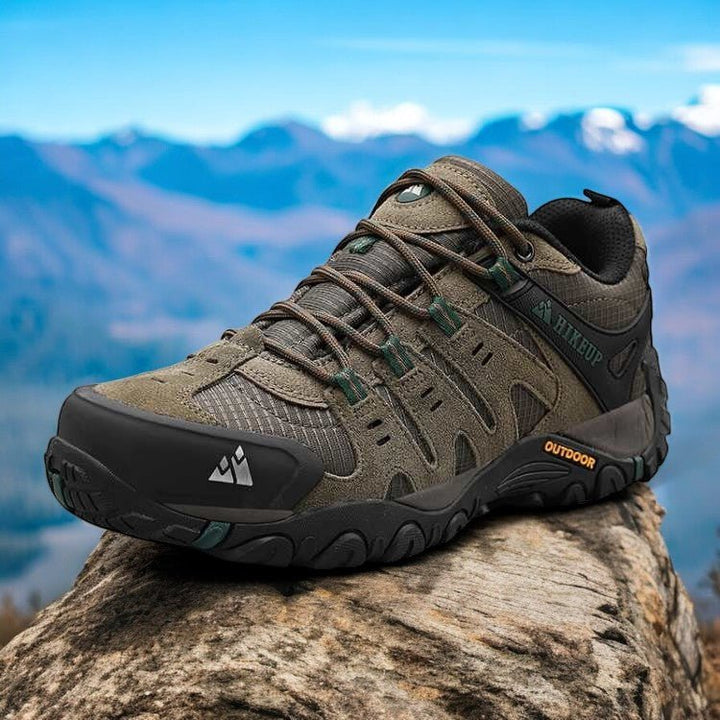 High-performance waterproof outdoor shoes, offering superior grip and protection for hiking and trekking