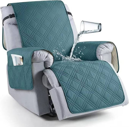 Neutral color waterproof recliner cover, blending seamlessly with any living room home decor style.
