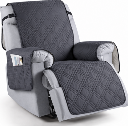 Spill-proof recliner cover, durable & machine washable, ideal for living room furniture protection.