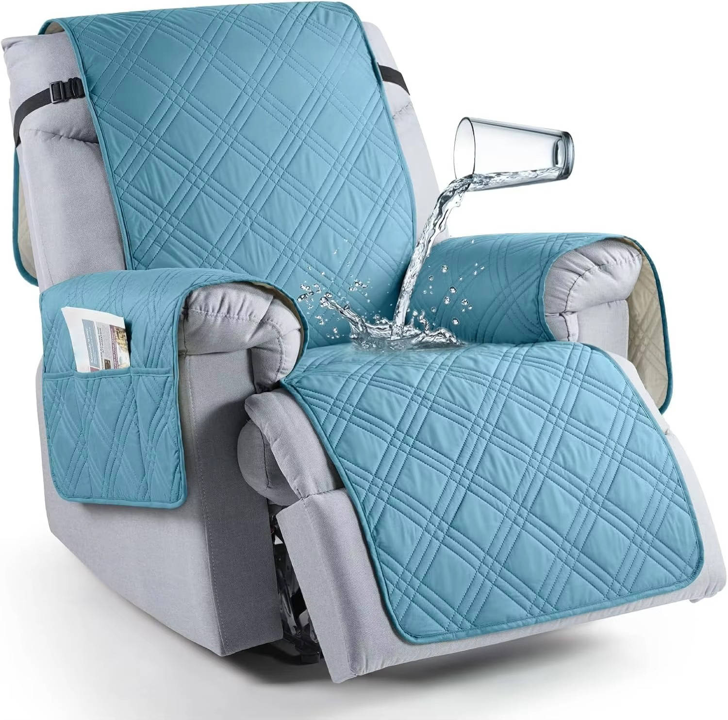 Easy-fit waterproof recliner protector in a sleek design, ensuring your furniture stays pristine.