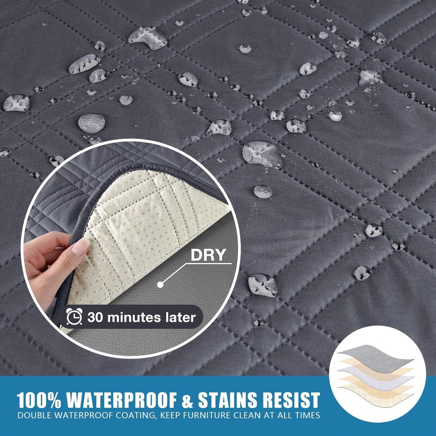 Full-coverage recliner chair cover, waterproof & non-slip. Protects furniture from pets & spills, enhancing home decor.